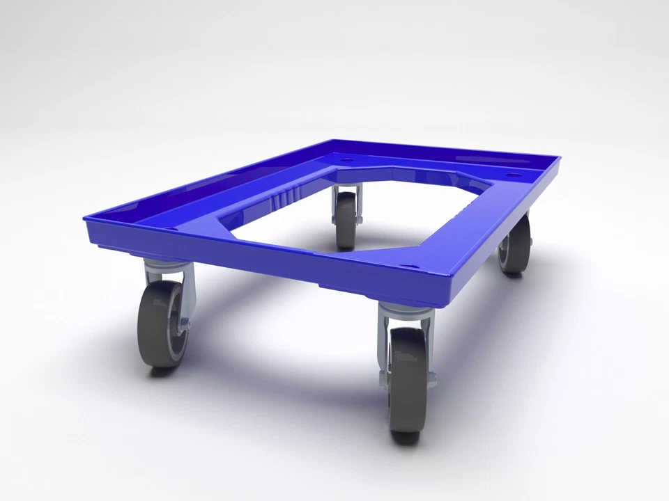 600 x 400 Heavy Duty Euro Plastic Stacking Container Dolly - Image 1 of 1