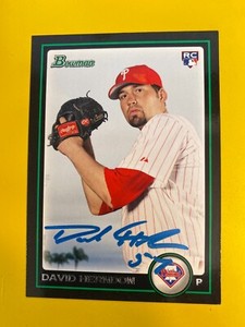 44852 2010 Bowman #194 David Herndon PHILLIES ROOKIE HAND SIGNED AUTOGRAPH
