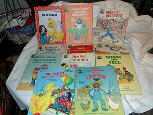 Vintage lot of 13 Sesame Street Book Club and Gold Book Grover Big Bird Ernie - Picture 1 of 8