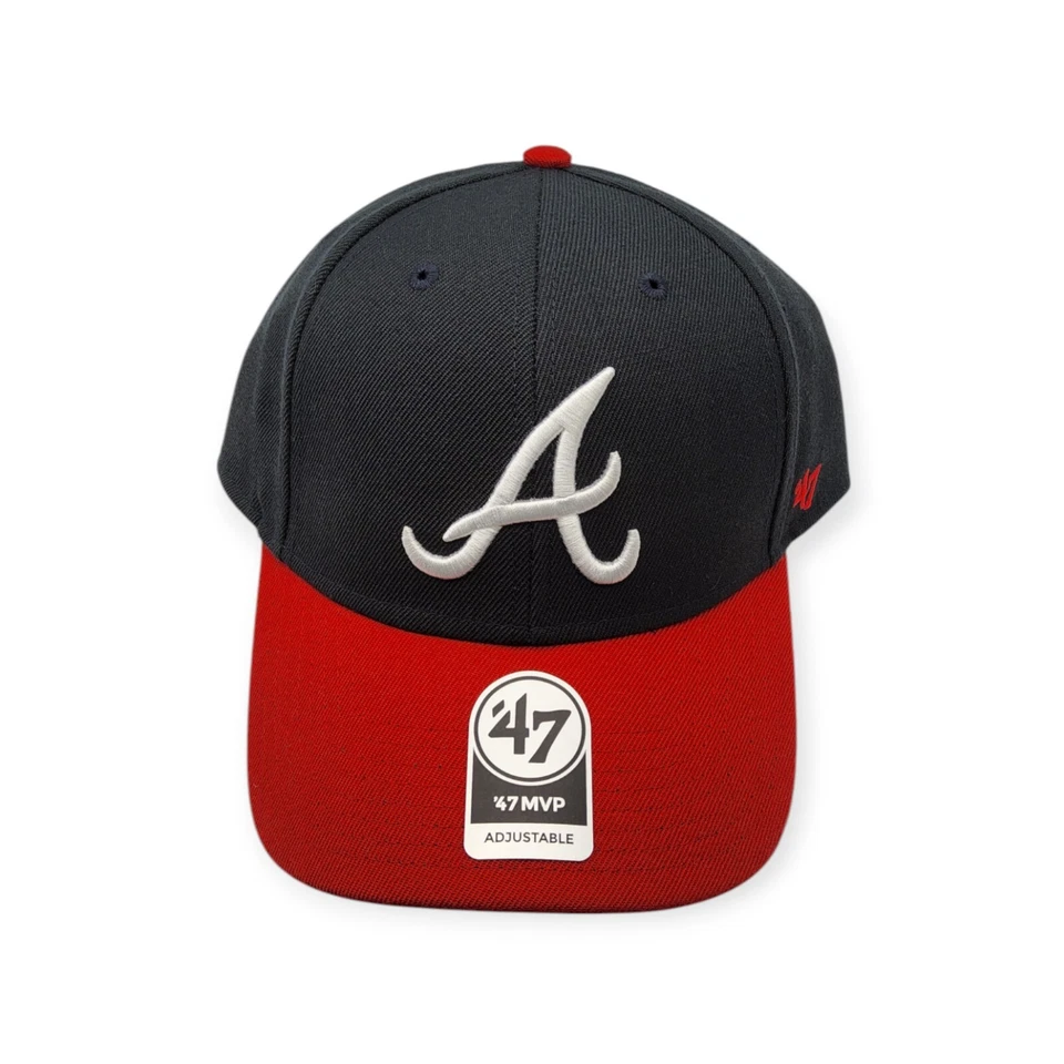 Atlanta Braves MLB 47 BRAND Navy Home MVP Velcro Adjustable Baseball Hat Cap Lid
