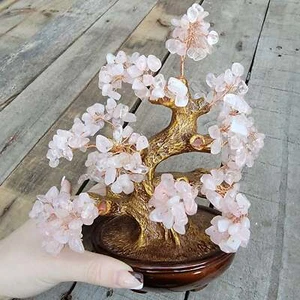 Rose Quartz Crystal Bonsai Mineral Tree Reiki 10% Off Site Read Description - Picture 1 of 3