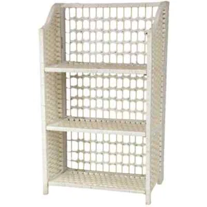 3-Shelf White Natural Fiber Shelving Trunk - Picture 1 of 1