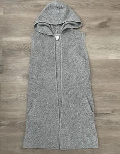 Chaleco suéter largo sin mangas con capucha A New Day para mujer talla S - gris - Imagen 1 de 2