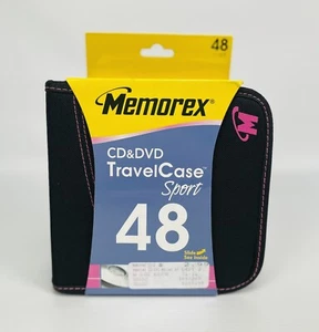 CD x DVD Travel Case Sport Memorex Holds 48 Carrying On The Go Pink Black Zipper - Picture 1 of 21