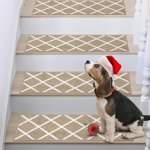 Edging Stair Treads Non-Slip Carpet Mat 28Inx9In Indoor Stair Runners for Wooden - Picture 1 of 9