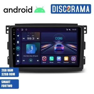 AUTORADIO ANDROID SMART FORTWO 2005-2010 STEREO AUTO TOUCH 9" WIFI NAVIGATORE - Foto 1 di 5