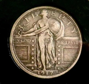 1917 Standing Liberty Quarter CHOICE AU+++ Toned GemThis Exact Coin - Picture 1 of 6