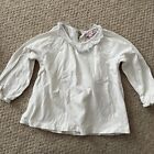Trotters Configure Peter Pan Collared Blouse Top White Girls 18-24 Months