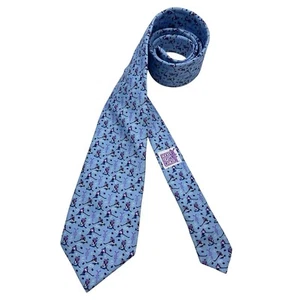 🆕VINEYARD VINES Blue HOCKEY FIGHT CANCER Silk LUXURY Tie HANDMADE USA - Bild 1 von 5