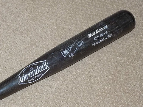 Bob Horner Game Used Signed Bat Atlanta Braves Cardinals Cover