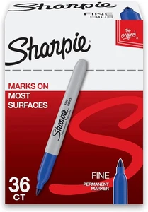 Juego de marcadores permanentes Sharpie a granel punta fina 36 unidades (paquete de 1), azul - Imagen 1 de 8