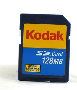 128MB KODAK FULL SIZE SD MEMORY CARD LOW CAPACITY FOR VINTAGE CAMERAS ETC - Picture 1 of 2