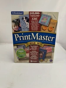 PrintMaster Gold Version 11- 2001 PC Computer CD Broderbund Software - Picture 1 of 13