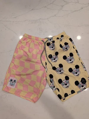 Neff x Disney Mickey Mouse Checkered Swim Trunks Shorts - Men’s Size Medium - Image 1 of 4