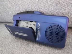Olympus Pearlcorder S702 Microcassette Voice Recorder Blue Works (broken door) - Picture 1 of 9