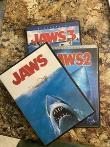 Jaws Complete DVD Set (Jaws, Jaws 2, Jaws 3). Widescreen, Bonus Features ! - Picture 1 of 3