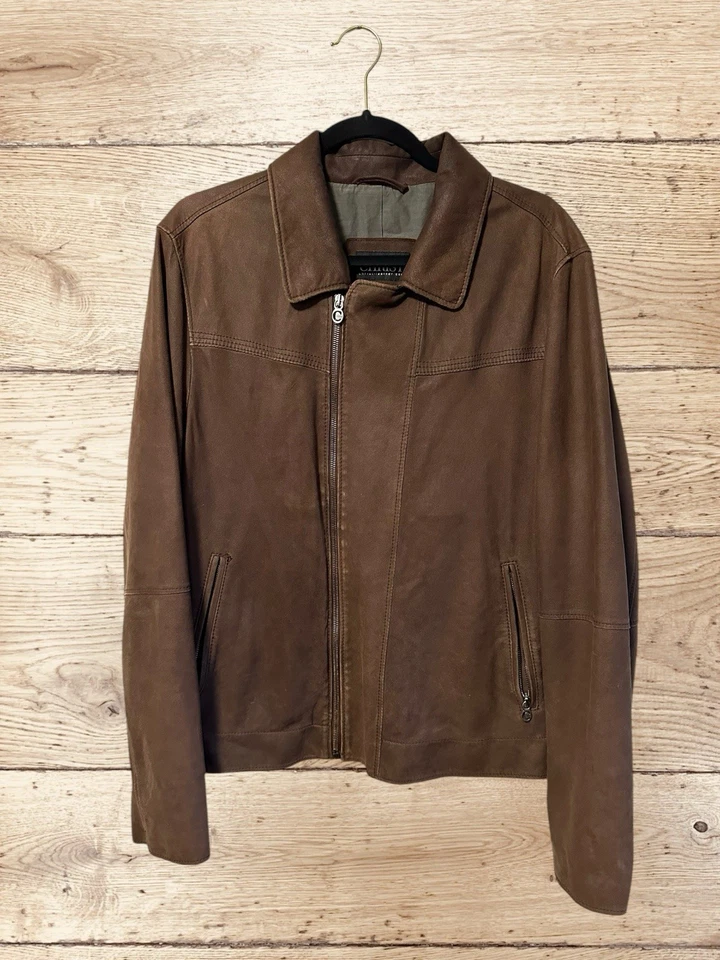 Jaqueta de couro Christ masculina grande - Imagem 1 de 4