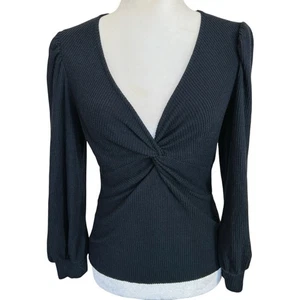 Nation LTD Kalani geripptes Babydoll Oberteil klein Whimsigoth Luxus dehnbar Tencel - Bild 1 von 8