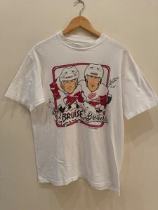 Vintage 1987 The Bruise Brothers Detroit Red Wings NHL T-Shirt Probert Kocur L - Picture 1 of 5