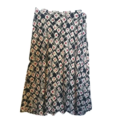 Norton McNaughton Midi A Line Skirt Womens 10P Multicolor Plaid Floral Boho Chic - Image 1 of 4