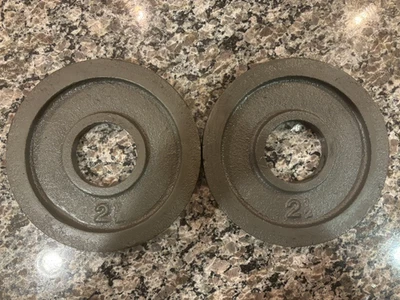 Par de 2 placas de peso Olympic Cast vintage de 2,5 lb Foto 1 de 4