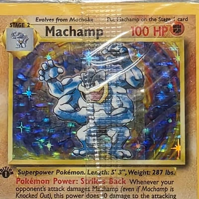 Sealed Pokémon Machamp 1st Edition Base Set 8/102 Holo WOTC 1999 X75JJ - Image 1 of 4