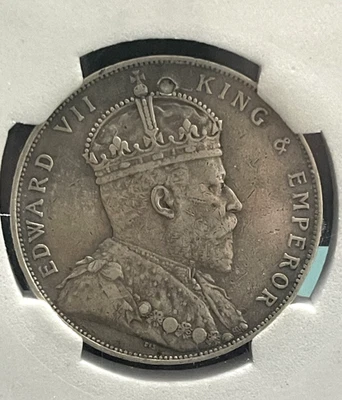 1908 Straits Settlements King Edward VII 1 Dollar - Image 1 of 4