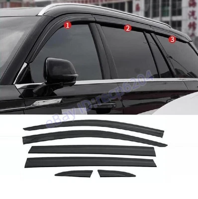 For Lincoln Aviator 2020-2023 6PCS Black Premium Rain Guards Vent Visors Shade - Image 1 of 4