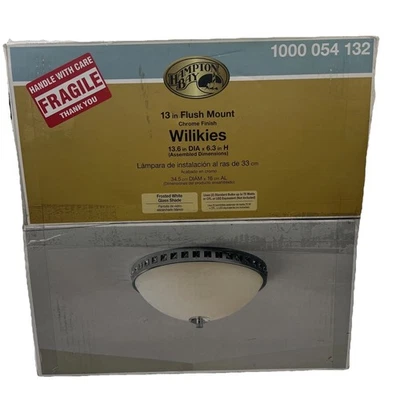 Hampton Bay Wilikies 2-Light Polished Chrome Ceiling Flush Mount Light - Image 1 of 4