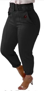 Flamingals Casual Work Pants for Women Cropped Work Pants with Pockets 2XL NN - Picture 1 of 4