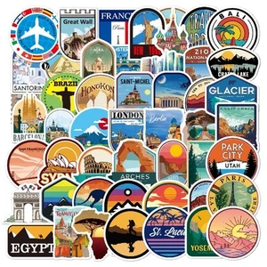 50 Logo-Aufkleber Welt Reise Land Region Skateboard Gepäck Laptop-Aufkleber UK - Bild 1 von 5