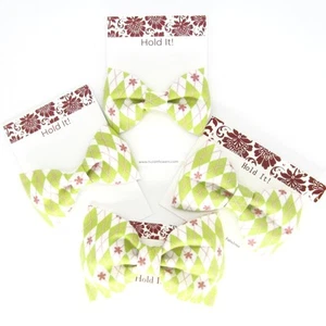 Green & Pink Argyle Pet Bow Tie or Sailor Bow-4 Sizes Available - Picture 1 of 6