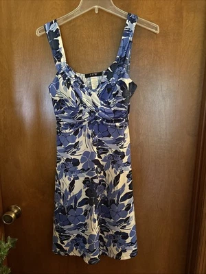 JFW Blue, Blue & White Sleeveless Dress Size M Runs Small Polyester & Spandex - Image 1 of 4