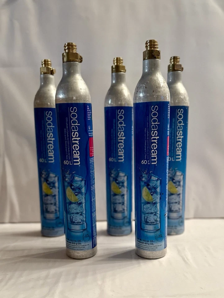 Paquete de 5 botes vacíos de repuesto de cilindro de CO2 SodaStream 60L Soda Stream Foto 1 de 1