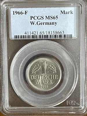 ***1966-F  WEST GERMANY  1  MARK***PCGS MS65*** - Image 1 of 4