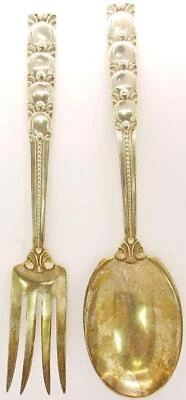 Juego de cuchara tenedor ensalada patrón exposición tomate Tiffany & Co plata esterlina 1933 Foto 1 de 4