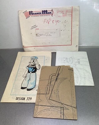 Popeye, Popeye the Sailor Man, Comic Character, Vintage Doll Pattern 729 - Image 1 of 4