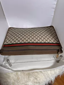 Auth Gg Gucci GG Clutch Pouch Ipad Laptop Document Cover Case Brown With Dustbag - Picture 1 of 24