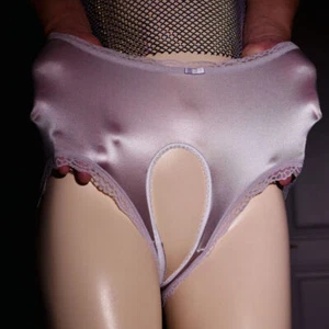 Sexy Womens Crotchles Panties Thong Underwear Lace Sheer Knicker Brief Lingeries - Picture 1 of 16