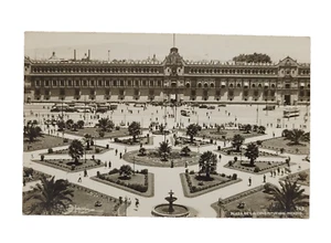 Plaza de la Constitucion Mexiko RPPC 1948 S/W Foto Postkarte ausgefallene Stempelmarke - Bild 1 von 4