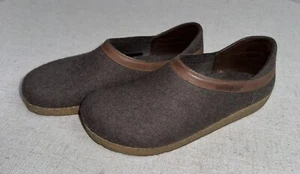 Haflinger Wool Grizzly Torben Brown Slip On Clogs Mules Women's 11 Men’s 9 42 - Picture 1 of 12