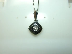 Colgante solitario de oro blanco de 14k D.0,22ct tw VS2-H SK#MVKX (CERRAR TIENDA) - Imagen 1 de 4