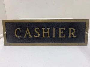 Antique Metal Cashier Sign W. W. Wilcox Mfg. Co. Chicago USA Good Condition  - Picture 1 of 9