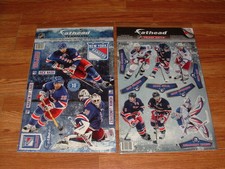 HENRIK LUNDQVIST NY RANGERS RETIREMENT FATHEAD LOGO DECAL GOALIE MASK LOT OF 2