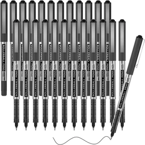 Shuttle Art Rollerball Pens, 25 Pack Black Fine Point Roller Ball Pens, 0.5Mm - Picture 1 of 12
