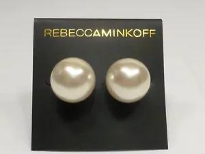 (B4) Rebecca Minkoff große Perlenohrringe Rückseite zu großen Kristallen auf Rückseite - Bild 1 von 6