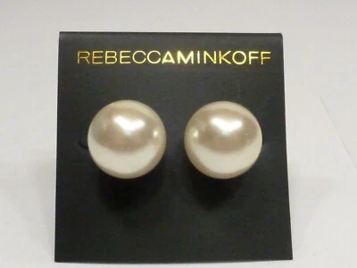 (B4) Rebecca Minkoff Large Pearl Earrings Reverse to Large Crystals on Reverse - Image 1 of 4