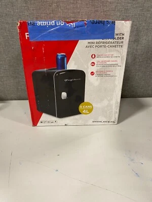 Mini nevera Igloo negra para 6 latas falta estante funciona con un cable Foto 1 de 2