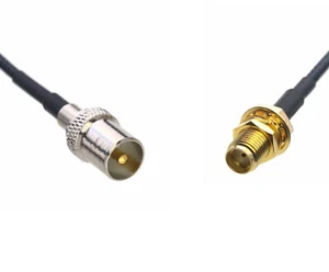 IEC Male to SMA Female Bulkhead RF Coaxial Cable For Antenna Radio wifi 0.5~15FT - Picture 1 of 3