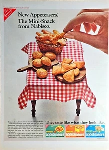 1968 Nabisco Appeteasers Vintage Print Ad-: Mini Snack Life Magazine-VTG - Picture 1 of 2